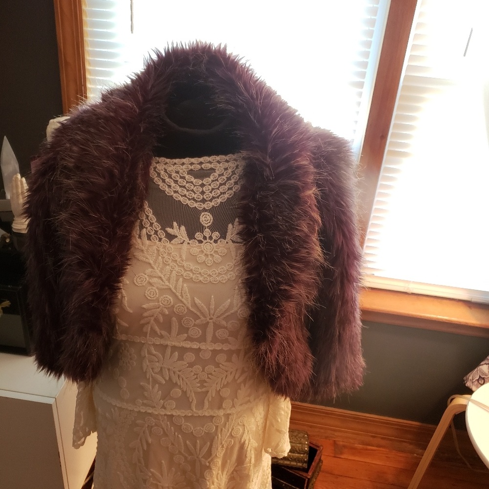 Faux fur purple jacket size M